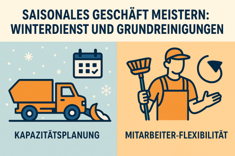 Illustration: Saisonales Geschäft meistern: Winterdienst und Grundreinigungen